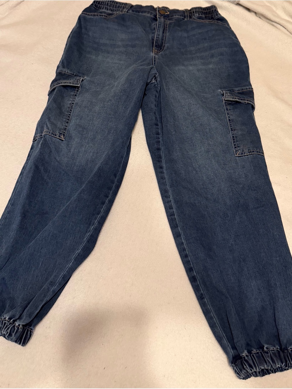 d. jeans Elastic Waist Dark Blue Denim